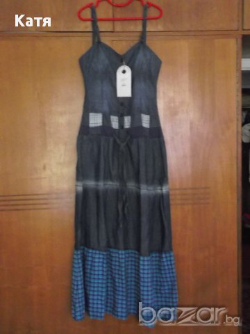 Намаление! Нова дълга дънкова рокля, размер L, снимка 1 - Рокли - 14946832