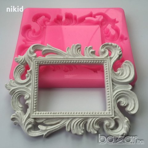 Голяма масивна правоъгълна рамка силиконов молд форма декорация фондан гипс 