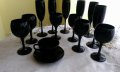 Черни стъклени чаши -всякакви модели, снимка 1 - Декорация за дома - 15761198