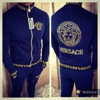 Мъжки спортен екип versace тъмно син, снимка 1 - Спортни дрехи, екипи - 21369328