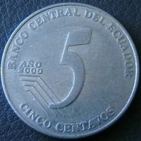 5 центаво 2000, Еквадор, снимка 1 - Нумизматика и бонистика - 21488287