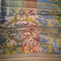 Индийско копринено покривало за спалня от 80те. Години, неопотребявано, снимка 8 - Спално бельо - 25488071
