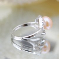 Сребърен безразмерен пръстен с естествени перли , снимка 5 - Пръстени - 20498618
