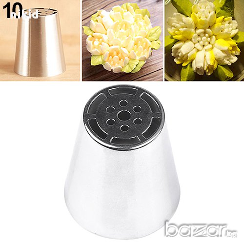 10 накрайник за пош цвете  руска дюза за украса декор торта фондан шоколад и др., снимка 1