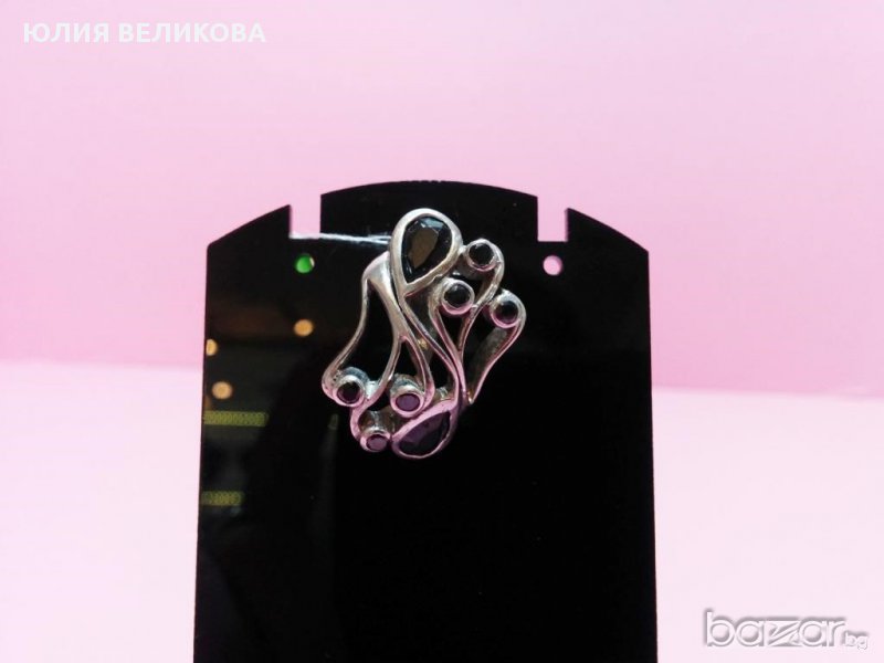 Сребърна висулка с оникс, снимка 1