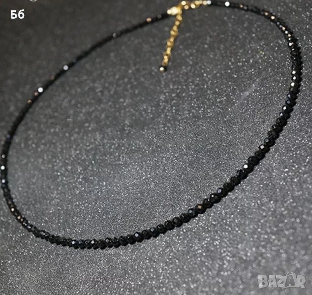 Чокър с черни мъниста, снимка 1