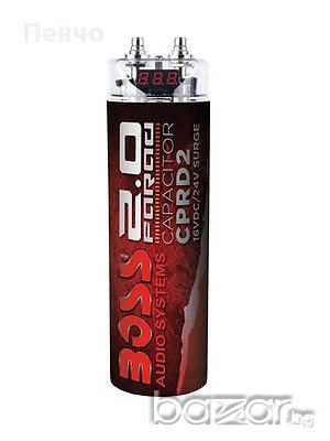 Кондензатор за усилвател за кола 2 фарада с дисплей, BOSS AUDIO CPRD2 2 Farad Capacitor  , снимка 1
