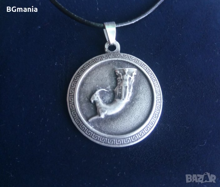 Ръчно изработен медальон Ритон с протоме на козел оригинална и уникална визия, снимка 1