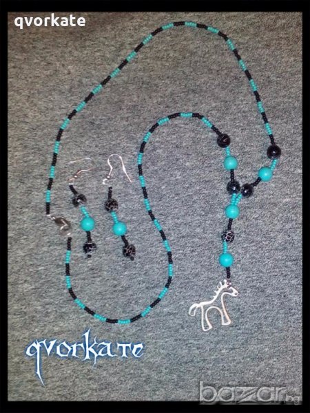 Колие и обеци Пещерно конче, снимка 1