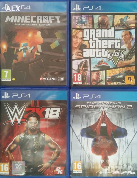 Minecraft Gta5 w2k18 Spider-man 2 игри за ps4 playstation 4, снимка 1