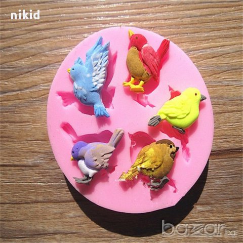 птичка птички врабче силиконов молд за украса декор торта фондан шоколад и др.