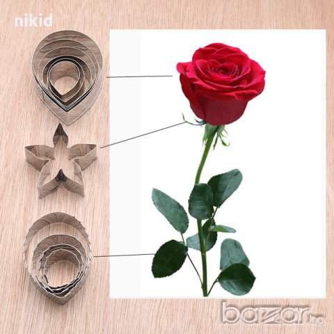 3 сета за направа на роза цветя рози и звезда Галакси метал резци форми за фондан тесто украса торта, снимка 1 - Форми - 19047646