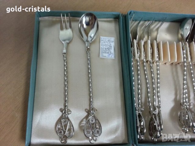 Ювелирни лъжички и вилички филигран в кутия