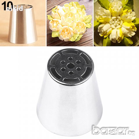 10 накрайник за пош цвете  руска дюза за украса декор торта фондан шоколад и др.