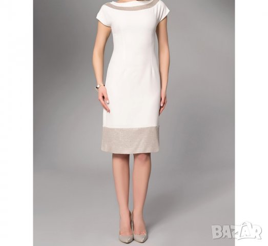 Рокля в екрю и беж марка La`Aurora - EU 36