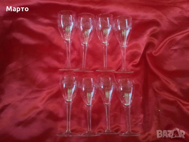 Чаши за концентрат със столче и гравюра 8 бр, снимка 4 - Сервизи - 23920725