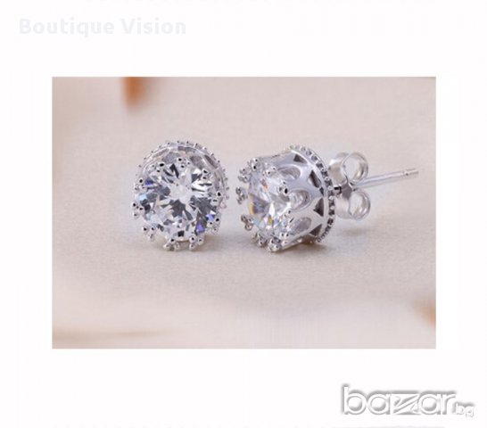 Нови сребърни обици - 2 вида, снимка 3 - Обеци - 13442879