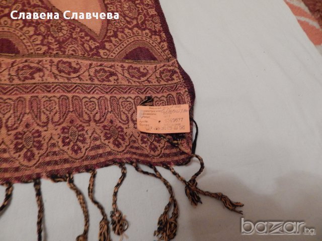 Прекрасен дамски шал нов - 210 / 75 см., снимка 5 - Шалове - 13391988