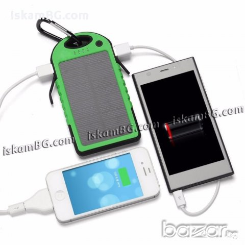 Водоустойчива соларна външна батерия Power Bank 5000mAh - код 1109, снимка 3 - Други спортове - 13788512