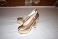 ROOTS! - 100% Оригинални страхотни дамски обувки на ток от Норвегия / Златисти / Блестящи / Луксозни, снимка 2