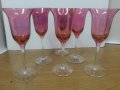 Ретро стъклени чаши за вино цветно стъкло, снимка 5