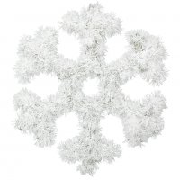 Голяма бяла снежинка от гирлянд коледна украса за стена 32см, снимка 7 - Декорация за дома - 23259151