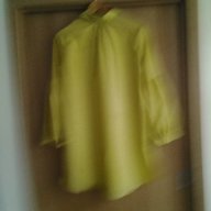 жълта дълга памучна риза, снимка 3 - Ризи - 12833002