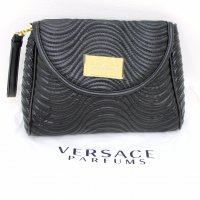 ПРОМО 🍊 VERSACE 🍊 Дамска кожена черна вечерна чанта нова с етикети, снимка 3 - Чанти - 19508749