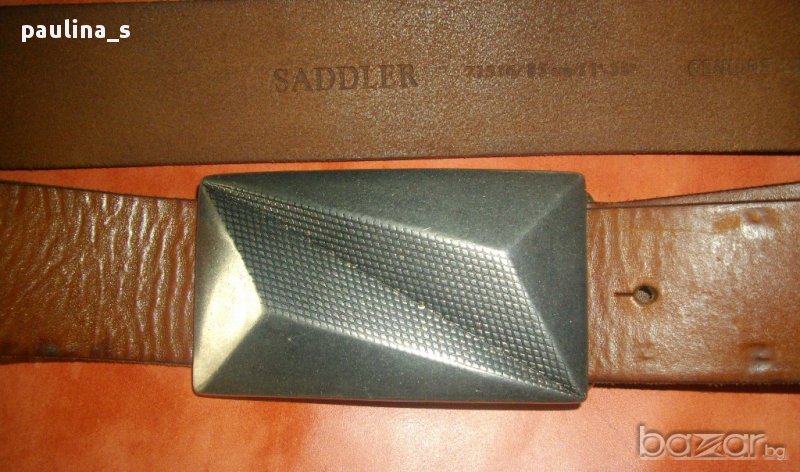 Колан "Saddler" genuine bull's leather / колан естествена кожа / голям размер , снимка 1