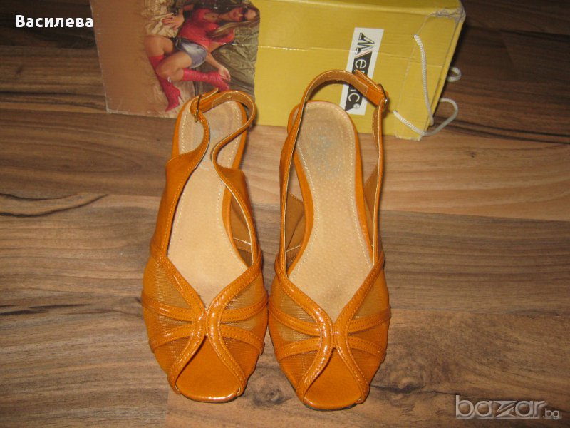 Елегантни оранжеви обувки 38 номер, снимка 1