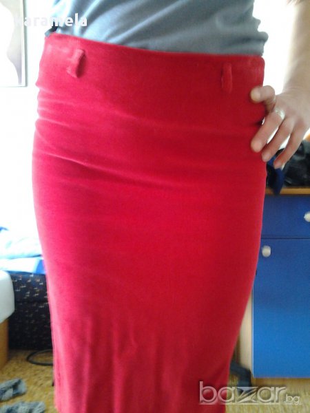 страхотна наситено червена елегантна пола, снимка 1