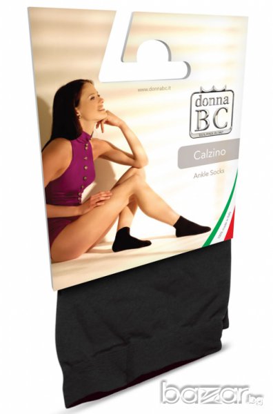 50DEN черни,телесни плътни къси чорапи италиански УНИКА зимни чорапи над глезен Произведени в Италия, снимка 1