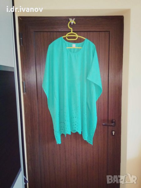 страхотна зелена туника с рязана бродерия ХЛ размер, снимка 1