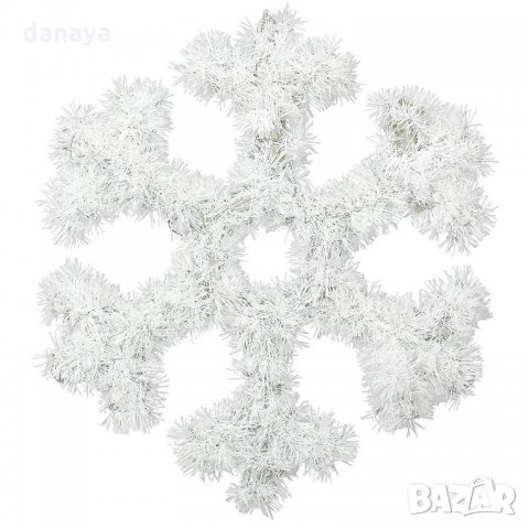 Голяма бяла снежинка от гирлянд коледна украса за стена 32см, снимка 7 - Декорация за дома - 23259151