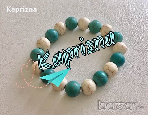 Гривна от Тюркоаз "Blue - White", снимка 2 - Гривни - 13633197