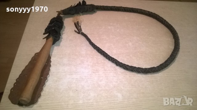 кожен камшик/бич-с дървена дръжка-внос франция-1.7м