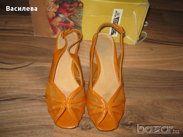 Елегантни оранжеви обувки 38 номер, снимка 1 - Дамски обувки на ток - 15305575