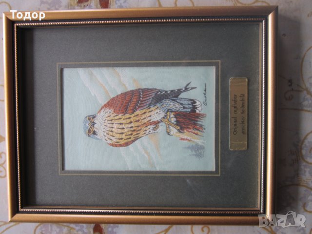 Оригинална стара картина върху тъкана картина , снимка 5 - Колекции - 25406656