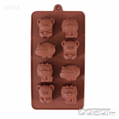 лъв хипопотам панда животни диви силиконов молд декор украса торта фондан гипс сапун тесто бонбони, снимка 2 - Форми - 17335527