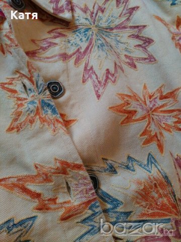Ново шарено яке, тип дънково, памучно, XL, L, шарено, цветя, снимка 4 - Якета - 19642455