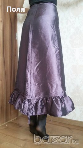 Лилава елегантна пола с възможност за набори, снимка 2 - Поли - 16789244