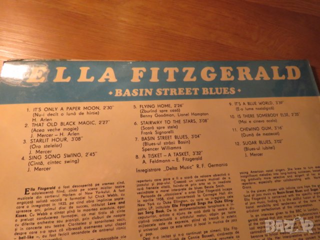 Грамофонна плоча джаз  Ела Фицджералд, Ella Fitzerald  - BAsin Street Blues , снимка 3 - Грамофонни плочи - 24035732
