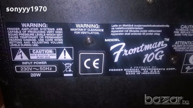 fender frontman 10g-китарно кубе-28х26х15см-внос англия, снимка 16 - Тонколони - 18814435