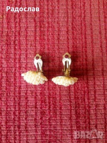 обеци с естествени перли  стара изработка, снимка 4 - Обеци - 25076477