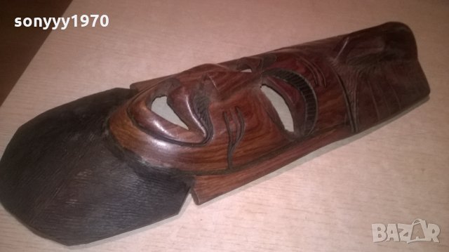 дървена маска-50х16см-внос швеицария, снимка 2 - Колекции - 25915659