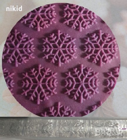 Снежинки Прозрачна релефна текстурна точилка за фондан украса торта сладки