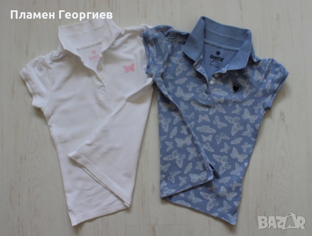 Комплект блузки с къс ръкав и якичка, марка Lupilu 98/104, снимка 1 - Детски Блузи и туники - 26098395