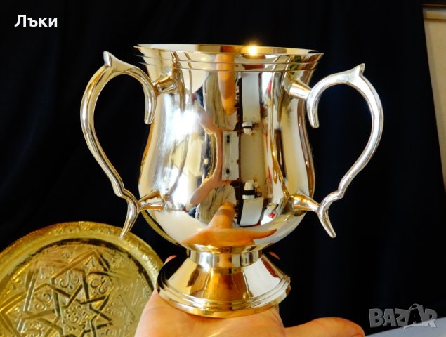  Бронзов бокал с две дръжки 1 л.,сватба,годишнина.  , снимка 2 - Антикварни и старинни предмети - 23627765