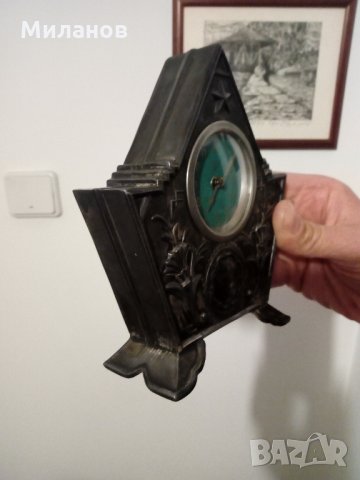 Немски механичен настолен часовник, снимка 2 - Антикварни и старинни предмети - 22879800