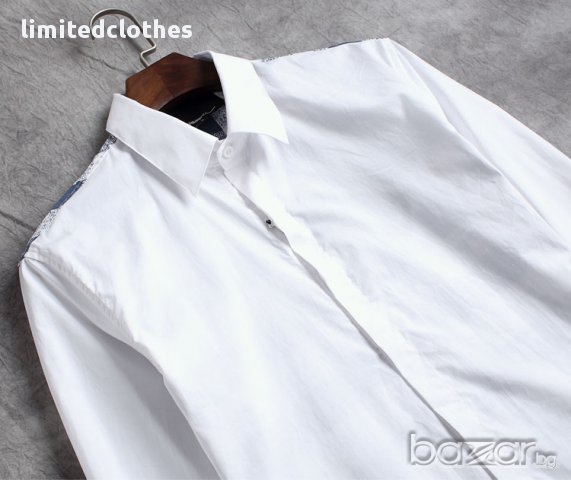 3.1 PHILLIP LIM WHITE PLAID PANEL Мъжка Риза size M, снимка 9 - Ризи - 12809982